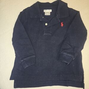 Ralph Lauren Kids Polo in Deep Blue with Red Logo, 18M